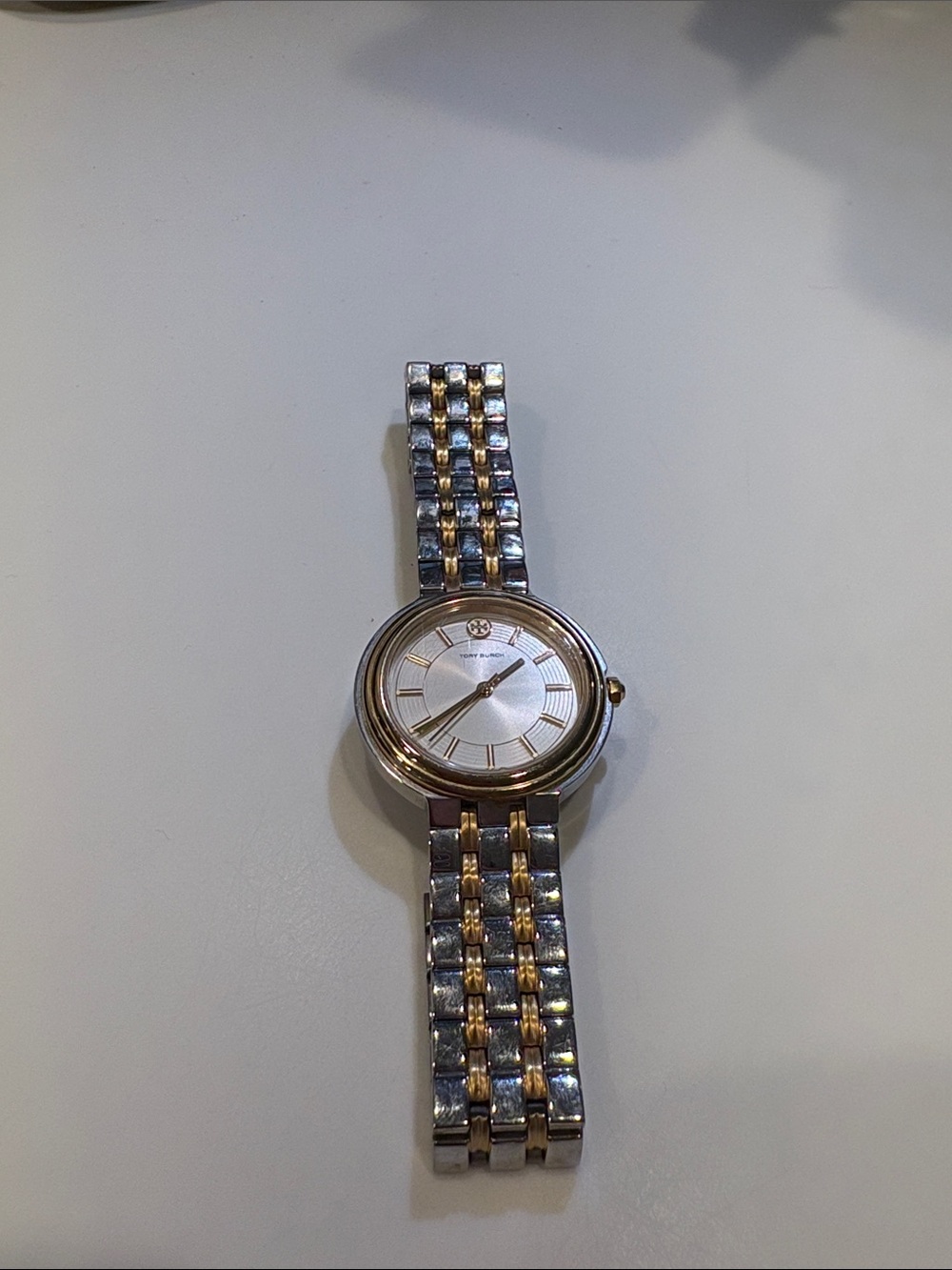 Tory Burch Two-Tone Silver and Gold Women's Bracelet Watch